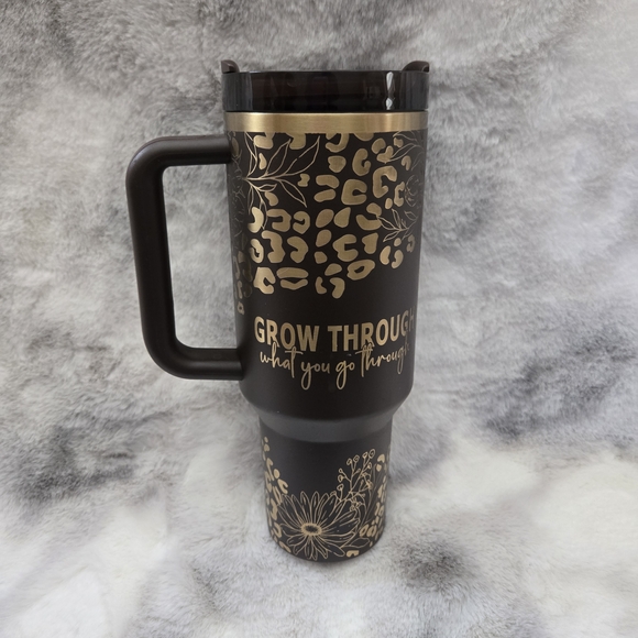 Stanley Black and Gold Floral Mug - Picture 2 of 3